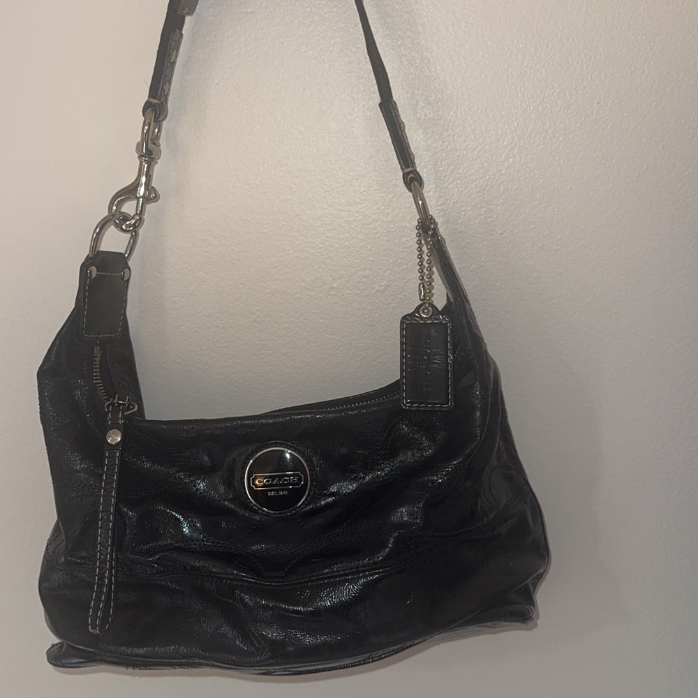Coach Black Leather Shoulder Bag